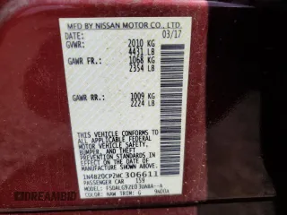 2017 Nissan LEAF SL z VIN 1N4BZ0CP2HC306611, wystawiony jako Copart lot #57336725 z przebiegiem 51 012 mil mil oraz Szkoda całkowita • Salvage title. Historia ofert i sprzedaży dostępna na DreamBid. Obrazek 12.