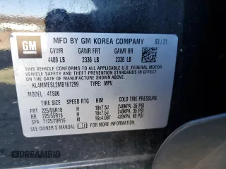2021 Buick Encore GX Select с VIN KL4MMESL2MB161299, выставлен на аукционе Copart как лот 83376554 с пробегом 108 000 миль миль и Списание • Salvage title. История ставок и продаж доступна на DreamBid. Изображение 12.
