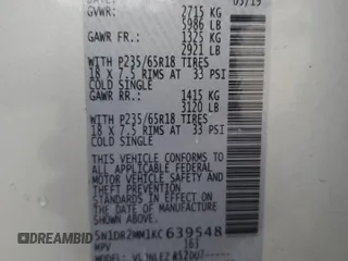 2019 Nissan Pathfinder S with VIN 5N1DR2MM1KC639548, listed as a Copart auction lot 59426945 with 73,412 mi miles and Salvage title. Bid and sale history available at DreamBid. Image 14.