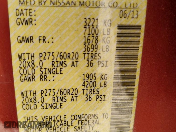 2013 Nissan Titan SL with VIN 1N6BA0ED7DN312114, listed as a Copart auction lot 77144014 with 120,656 mi miles and Salvage Title. Bid and sale history available at carsss.com. Image 14.