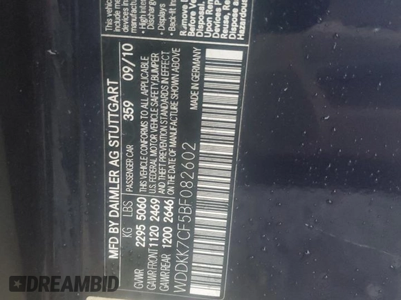 2011 Mercedes-Benz E-Class E 550 with VIN WDDKK7CF5BF082602, listed as a Copart auction lot 79302584 with 185,952 mi miles and Salvage Title. Bid and sale history available at carsss.com. Image 13.