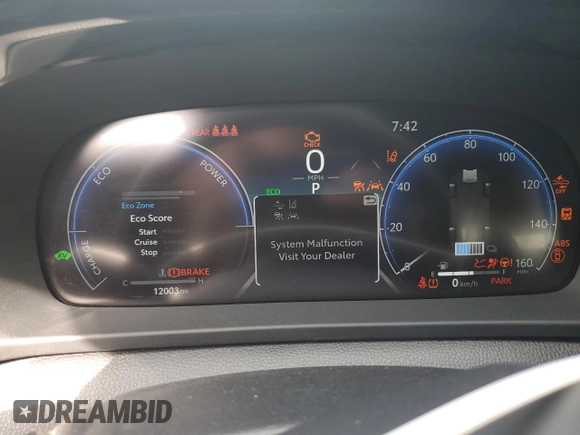 2025 Toyota Crown XLE with VIN JTDACAAJ3S3001296, listed as a Copart auction lot 54757035 with 12,003 mi miles and Salvage title. Bid and sale history available at DreamBid. Image 9.
