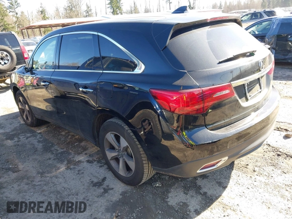 2016 Acura MDX with VIN 5FRYD3H25GB014565, listed as a IAAI auction lot 41678737 with 101,682 mi miles. Bid and sale history available at carsss.com. Image 3.