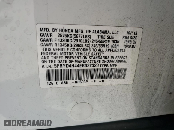 2014 Acura MDX Technology z VIN 5FRYD4H44EB022323, wystawiony jako Copart lot #63142095 z przebiegiem 127 042 mil mil oraz Szkoda całkowita • Salvage title. Historia ofert i sprzedaży dostępna na DreamBid. Obrazek 13.