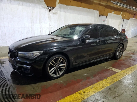 2019 BMW 7 Series 740i xDrive with VIN WBA7E4C50KGV28708, listed as a Copart auction lot 55141895 with 130,925 mi miles and Clean title. Bid and sale history available at DreamBid. Image 1.