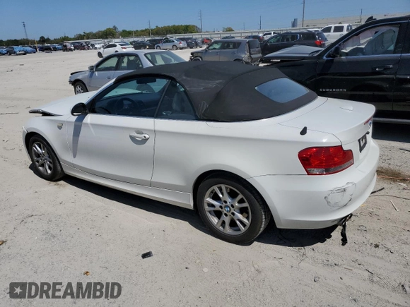 2008 BMW 1 Series 128i with VIN WBAUN13508VH77566, listed as a Copart auction lot 49605155 with 66,885 mi miles and Salvage Title. Bid and sale history available at DreamBid. Image 2.
