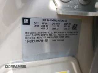 2012 Buick LaCrosse Premium 1 with VIN 1G4GD5E31CF161487, listed as a Copart auction lot 59626565 with 99,645 mi miles and Non repairable. Bid and sale history available at DreamBid. Image 12.