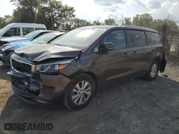 2016 Kia Sedona LX with VIN KNDMB5C15G6172514, listed as a Copart auction lot 72267704 with 81,284 mi miles and Salvage Title. Bid and sale history available at carsss.com. Image 1.