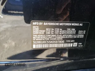 2019 BMW X6 sDrive35i with VIN 5UXKU0C55K0S97806, listed as a Copart auction lot 71047102 with 51,610 mi miles. Bid and sale history available at carsss.com. Image 13.
