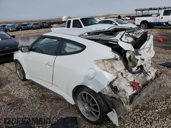 2014 Hyundai Veloster Turbo with VIN KMHTC6AE5EU192450, listed as a Copart auction lot 46079985 with 248,843 mi miles and Salvage Title. Bid and sale history available at carsss.com. Image 2.