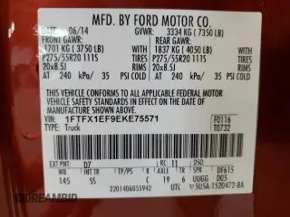 2014 Ford F-150 XL with VIN 1FTFX1EF9EKE75571, listed as a Copart auction lot 54471205 with 128,027 mi miles and Clean Title. Bid and sale history available at carsss.com. Image 12.
