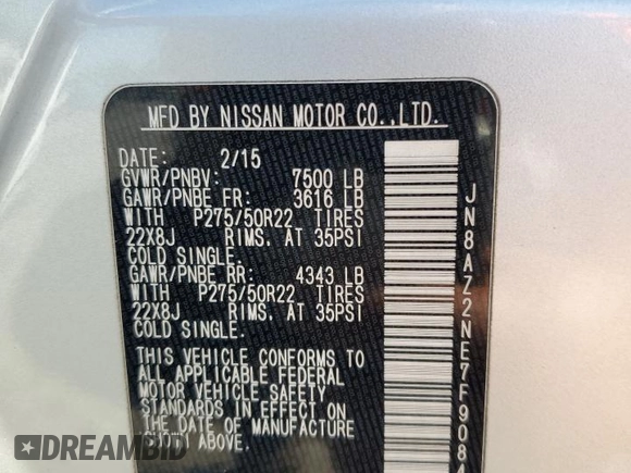2015 Infiniti QX80 with VIN JN8AZ2NE7F9084529, listed as a Copart auction lot 55229374 with 213,465 mi miles and Salvage Title. Bid and sale history available at carsss.com. Image 13.