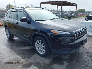 2017 Jeep Cherokee Sport with VIN 1C4PJLAB5HW667863, listed as a IAAI auction lot 41874711 with 142,582 mi miles. Bid and sale history available at carsss.com. Image 1.