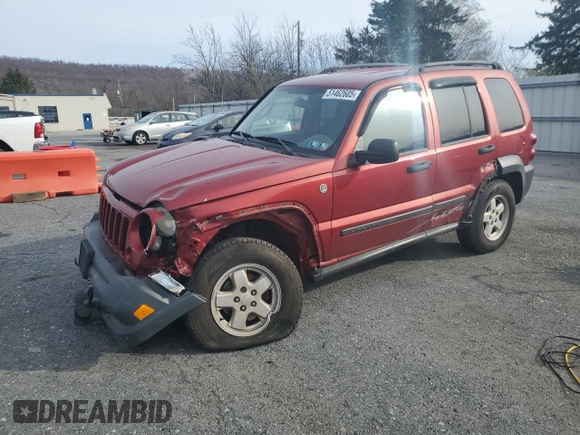 2006 Jeep Liberty Sport with VIN 1J4GL48K46W262073, listed as a Copart auction lot 51462605 with 102,220 mi miles and Salvage Title. Bid and sale history available at carsss.com. Image 1.
