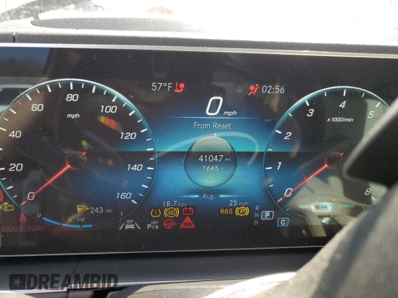 2022 Mercedes-Benz GLE 450 with VIN 4JGFB5KBXNA645994, listed as a Copart auction lot 50498785 with 41,047 mi miles and Salvage title. Bid and sale history available at DreamBid. Image 9.