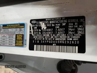 2017 Kia Sorento LX with VIN 5XYPGDA55HG292620, listed as a Copart auction lot 48360595 with 137,714 mi miles and Salvage Title. Bid and sale history available at carsss.com. Image 13.