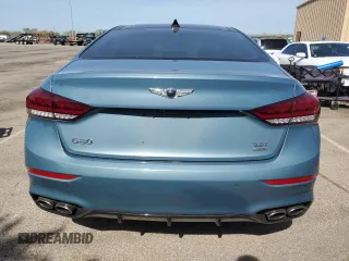 2018 Genesis G80 Sport with VIN KMHGN4JB0JU225029, listed as a Copart auction lot 53873475 with 93,213 mi miles and Salvage title. Bid and sale history available at DreamBid. Image 6.