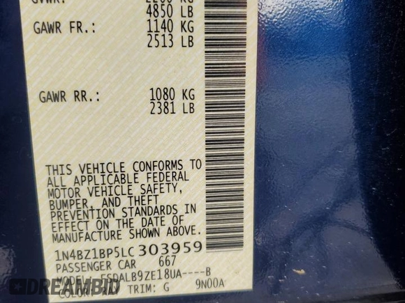 2020 Nissan LEAF z VIN 1N4BZ1BP5LC303959, wystawiony jako Copart lot #51183755 z przebiegiem 61 953 mil mil oraz Szkoda całkowita • Salvage title. Historia ofert i sprzedaży dostępna na DreamBid. Obrazek 13.