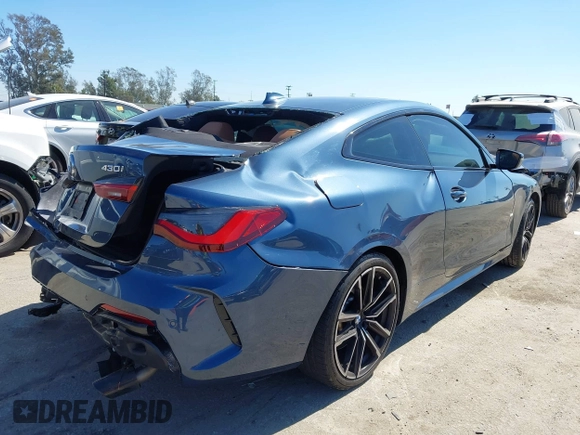 2021 BMW 4 Series 430i z VIN WBA53AP08MCG09446, wystawiony jako IAAI lot #41664926 z przebiegiem 18 544 mil mil oraz . Historia ofert i sprzedaży dostępna na DreamBid. Obrazek 4.