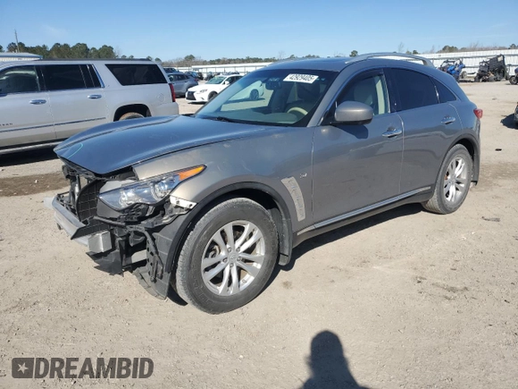 2015 Infiniti QX70 with VIN JN8CS1MU8FM380334, listed as a Copart auction lot 42929405 with 92,090 mi miles and Salvage title. Bid and sale history available at DreamBid. Image 1.