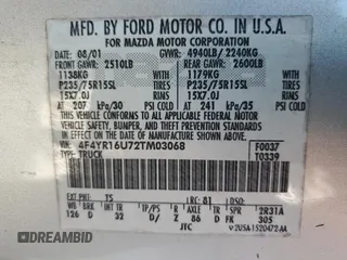 2002 Mazda B-Series Truck DS z VIN 4F4YR16U72TM03068, wystawiony jako Copart lot #55536395 z przebiegiem 199 895 mil mil oraz Czysty tytuł • Clean title. Historia ofert i sprzedaży dostępna na DreamBid. Obrazek 12.