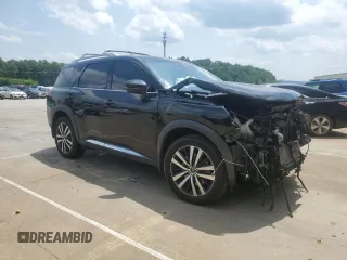 2023 Nissan Pathfinder Platinum with VIN 5N1DR3DK9PC221749, listed as a Copart auction lot 60127525 with 37,458 mi miles and Salvage title. Bid and sale history available at DreamBid. Image 4.