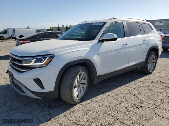 2021 Volkswagen Atlas 2.0T SEL with VIN 1V2BP2CAXMC586018, listed as a Copart auction lot 54263334 with 47,763 mi miles. Bid and sale history available at carsss.com. Image 1.