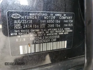 2019 Genesis G70 Advanced with VIN KMTG34LE9KU020958, listed as a Copart auction lot 78902674 with 104,144 mi miles and Salvage Title. Bid and sale history available at DreamBid. Image 13.