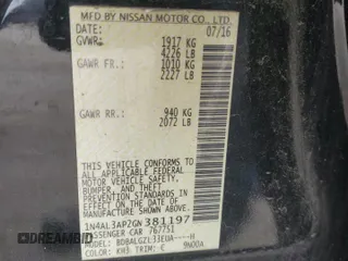 2016 Nissan Altima S z VIN 1N4AL3AP2GN381197, wystawiony jako Copart lot #56367545 z przebiegiem Nie podano mil oraz Szkoda całkowita • Salvage title. Historia ofert i sprzedaży dostępna na DreamBid. Obrazek 12.