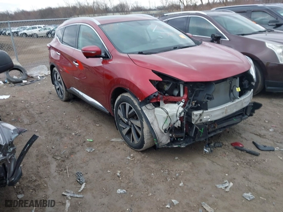 2015 Nissan Murano SL with VIN 5N1AZ2MH7FN244256, listed as a IAAI auction lot 41849967 with 85,930 mi miles. Bid and sale history available at carsss.com. Image 1.