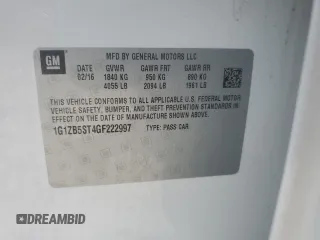 2016 Chevrolet Malibu LS with VIN 1G1ZB5ST4GF222997, listed as a Copart auction lot 60489945 with 115,014 mi miles and Clean title. Bid and sale history available at DreamBid. Image 12.