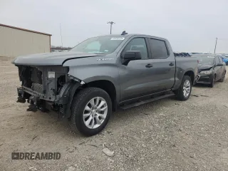 2021 Chevrolet Silverado 1500 Custom with VIN 3GCPWBEK5MG417957, listed as a Copart auction lot 46458125 with 84,601 mi miles and Salvage Title. Bid and sale history available at DreamBid. Image 1.