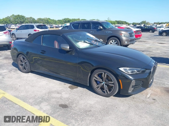 2023 BMW 4 Series M440i with VIN WBA53AT08PCL58435, listed as a IAAI auction lot 41745514 with 23,161 mi miles and . Bid and sale history available at DreamBid. Image 1.