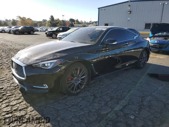 2017 Infiniti Q60 Red Sport 400 with VIN JN1FV7EL3HM700805, listed as a Copart auction lot 80134924 with 66,578 mi miles and Salvage title. Bid and sale history available at DreamBid. Image 1.