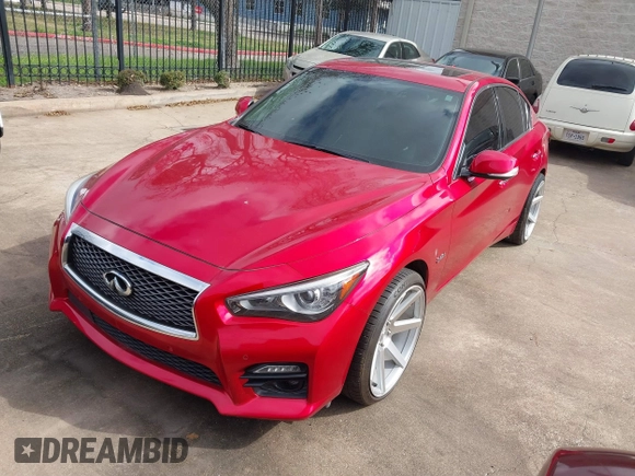 2017 Infiniti Q50 Red Sport 400 with VIN JN1FV7AR4HM870570, listed as a IAAI auction lot 41510557 with 1 mi miles. Bid and sale history available at carsss.com. Image 23.