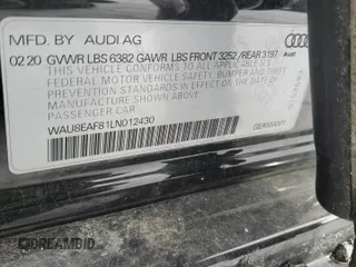2020 Audi A8 L with VIN WAU8EAF81LN012430, listed as a Copart auction lot 45281825 with 36,190 mi miles and Salvage Title. Bid and sale history available at carsss.com. Image 13.