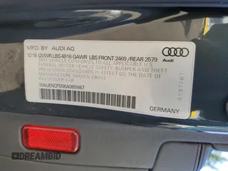 2019 Audi A5 Sportback Premium Plus with VIN WAUENCF55KA085987, listed as a Copart auction lot 71084973 with 38,324 mi miles. Bid and sale history available at carsss.com. Image 14.