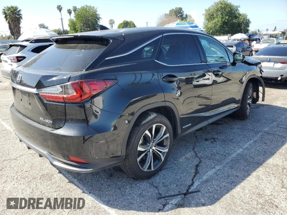 2021 Lexus RX 450h with VIN 2T2HGMDA9MC067213, listed as a Copart auction lot 48599255 with 28,234 mi miles and Salvage title. Bid and sale history available at DreamBid. Image 3.