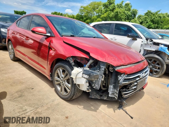 2017 Hyundai Elantra SE with VIN 5NPD84LF6HH009401, listed as a Copart auction lot 62397005 with 81,254 mi miles and Salvage title. Bid and sale history available at DreamBid. Image 4.