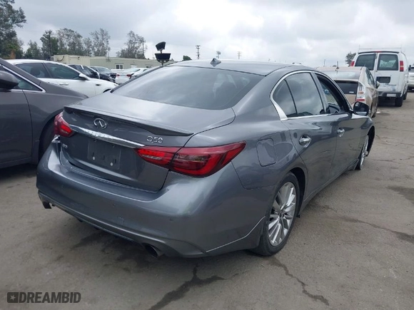2021 Infiniti Q50 3.0t LUXE with VIN JN1EV7BR7MM751691, listed as a IAAI auction lot 41858239 with 37,948 mi miles. Bid and sale history available at carsss.com. Image 4.