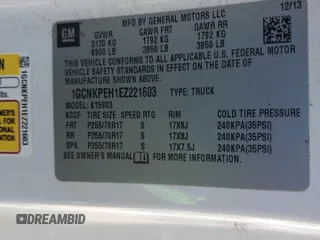 2014 Chevrolet Silverado 1500 Work Truck with VIN 1GCNKPEH1EZ221603, listed as a Copart auction lot 53696825 with 90,190 mi miles and Clean Title. Bid and sale history available at DreamBid. Image 12.
