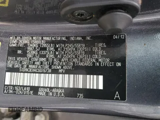 2012 Toyota Highlander Limited z VIN 5TDYK3EH4CS076738, wystawiony jako Copart lot #58552115 z przebiegiem 298 533 mil mil oraz Szkoda całkowita • Salvage title. Historia ofert i sprzedaży dostępna na DreamBid. Obrazek 13.