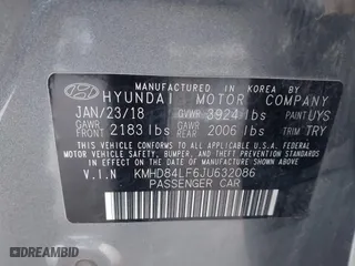 2018 Hyundai Elantra Value Edition with VIN KMHD84LF6JU632086, listed as a IAAI auction lot 41681095 with 67,734 mi miles. Bid and sale history available at carsss.com. Image 9.