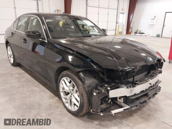 2025 BMW 3 Series 330i xDrive with VIN 3MW89CW03S8F07417, listed as a IAAI auction lot 41645759 with 1,345 mi miles. Bid and sale history available at carsss.com. Image 1.