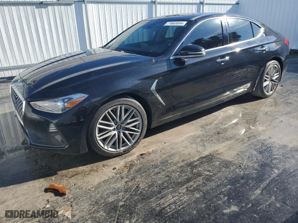2021 Genesis G70 2.0T with VIN KMTG34LA8MU066815, listed as a Copart auction lot 71603554 with 26,195 mi miles and Clean Title. Bid and sale history available at carsss.com. Image 1.