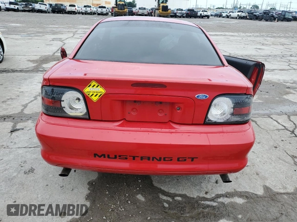 1996 Ford Mustang GT with VIN 1FALP42X4TF131093, listed as a Copart auction lot 61013915 with 158,297 mi miles and Salvage title. Bid and sale history available at DreamBid. Image 6.