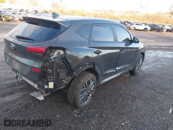 2019 Hyundai Tucson Ultimate with VIN KM8J3CALXKU070862, listed as a IAAI auction lot 41148707 with 88,946 mi miles. Bid and sale history available at carsss.com. Image 4.
