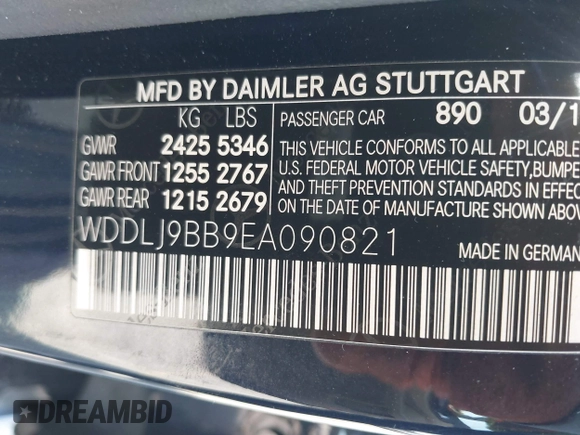 2014 Mercedes-Benz CLS 550 with VIN WDDLJ9BB9EA090821, listed as a IAAI auction lot 42582082 with 97,459 mi miles and . Bid and sale history available at DreamBid. Image 9.
