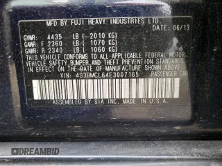 2014 Subaru Legacy Limited with VIN 4S3BMCL64E3007165, listed as a Copart auction lot 54318295 with 102,249 mi miles and Salvage title. Bid and sale history available at DreamBid. Image 12.