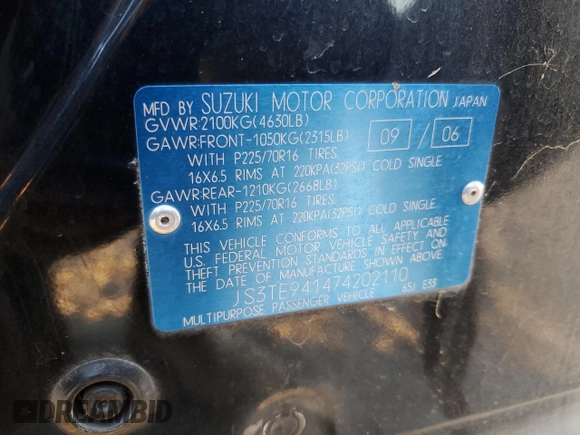 2007 Suzuki Grand Vitara with VIN JS3TE941474202110, listed as a Copart auction lot 77774424 with 131,717 mi miles and Salvage title. Bid and sale history available at DreamBid. Image 15.